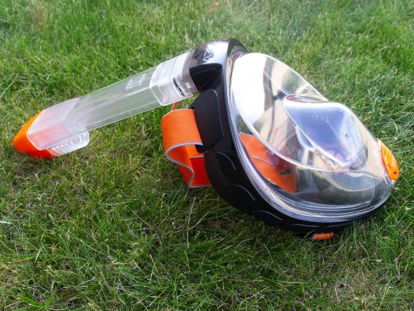 Snorkel mask on the grass